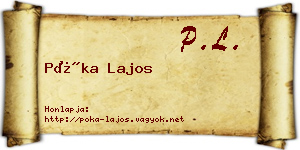 Póka Lajos névjegykártya