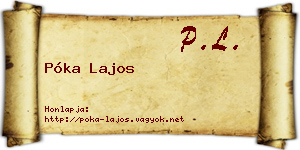 Póka Lajos névjegykártya